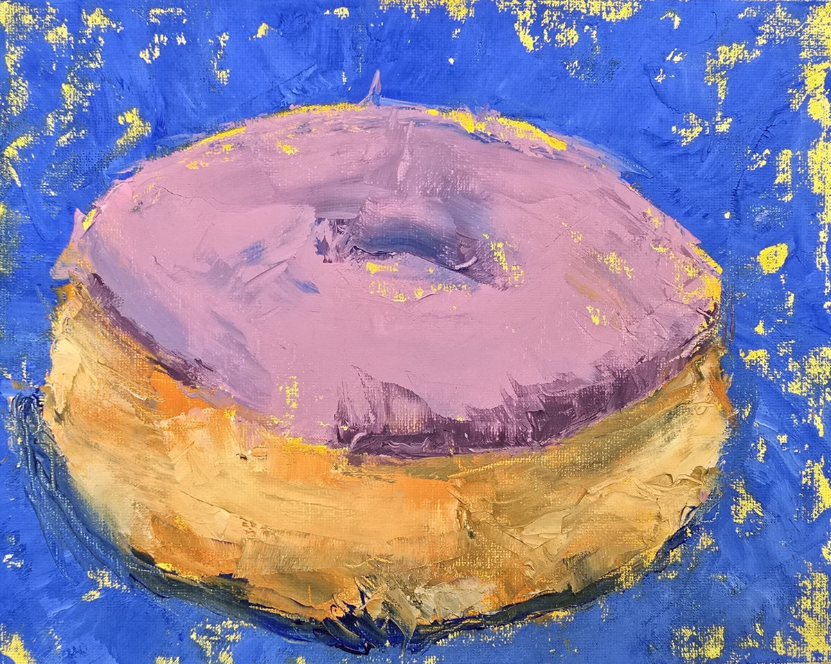 Donut, palette knife oil painting by Bryan Foster