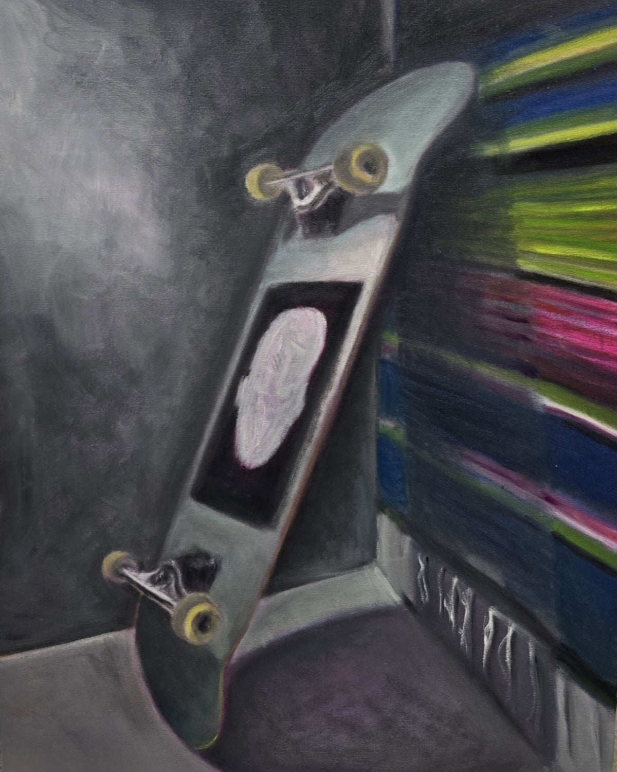 Skateboard Still Life, oil painting by Bryan Foster